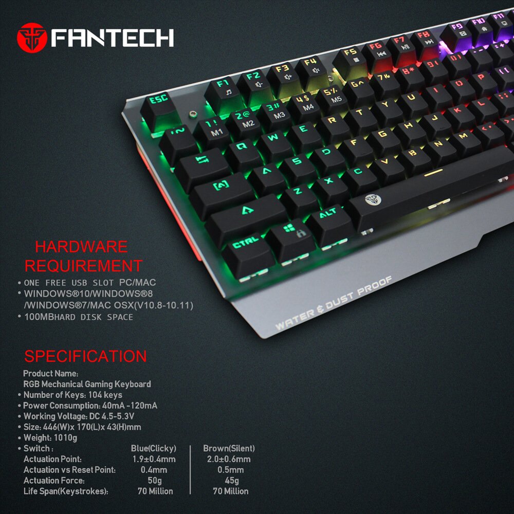 Игровая клавиатура Fantech Pantheon MK881 RGB
